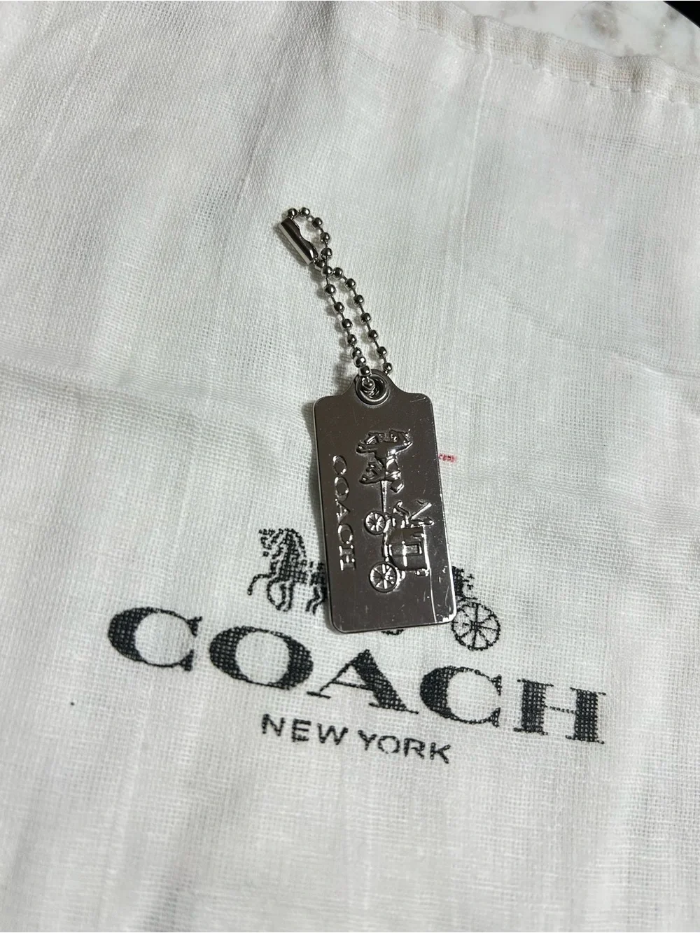 Coach Silver-tone Carriage Hang Tag